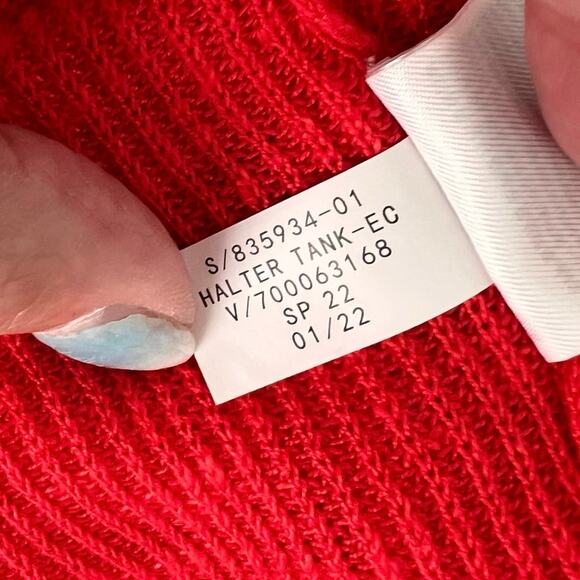 Banana Republic Linen Knit Tank Top Women's Medium High Neck Burnt Orange Shirt - Picture 13 of 13